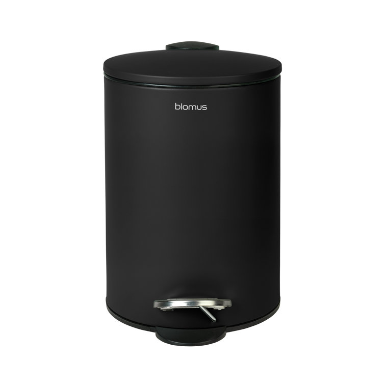 Black Round Plastic Pedal Bin with Removable Liner