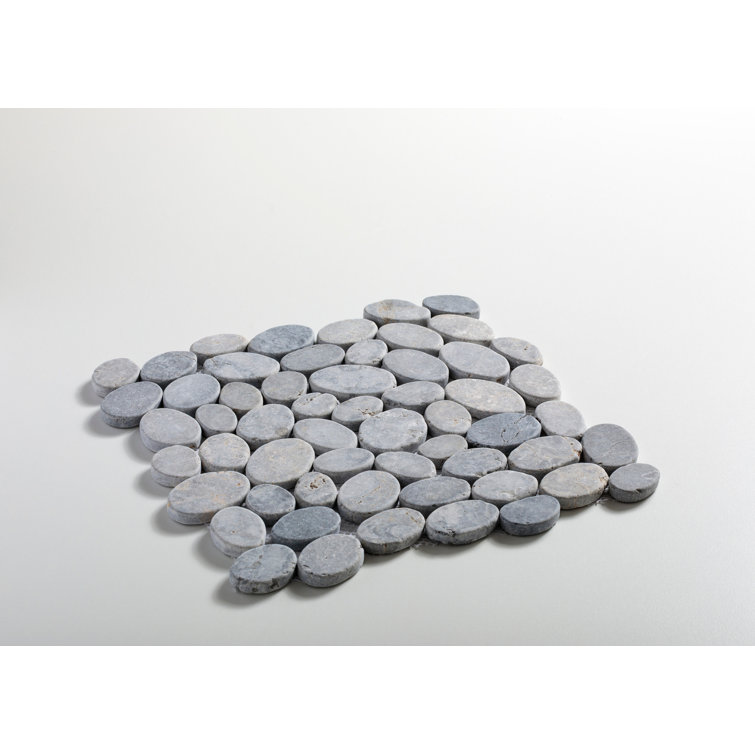 Gray Tumbled Marble Pebble Mosaic Tile