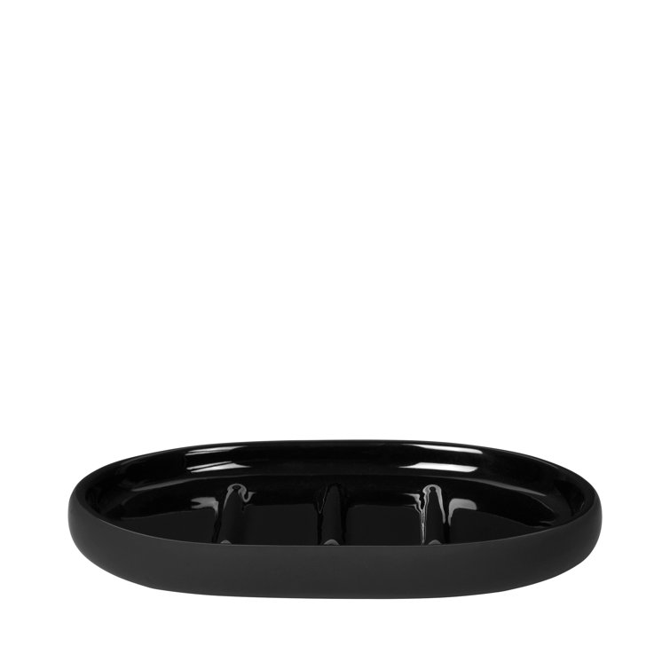 Black Ceramic Transitional Soap Dish with Silicone Coating