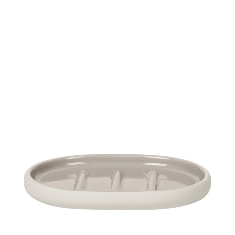 Cream Ceramic Contemporary Soap Dish