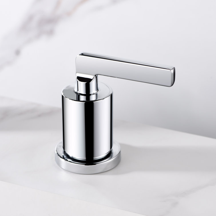Chrome Widespread Bathroom Faucet with Brushed Gold Finish