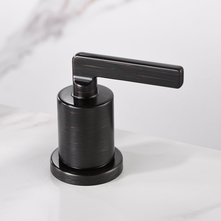 Modern Oil Rubbed Bronze Widespread Bathroom Faucet with Pop-Up Drain