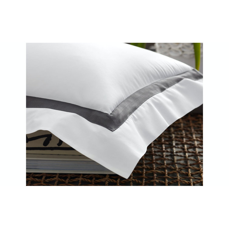 Charcoal Border Cotton Standard Sham