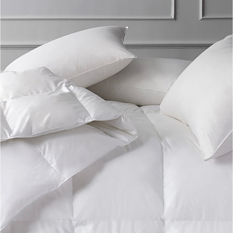 King Size White Goose Down Comforter Set with Cotton Shell
