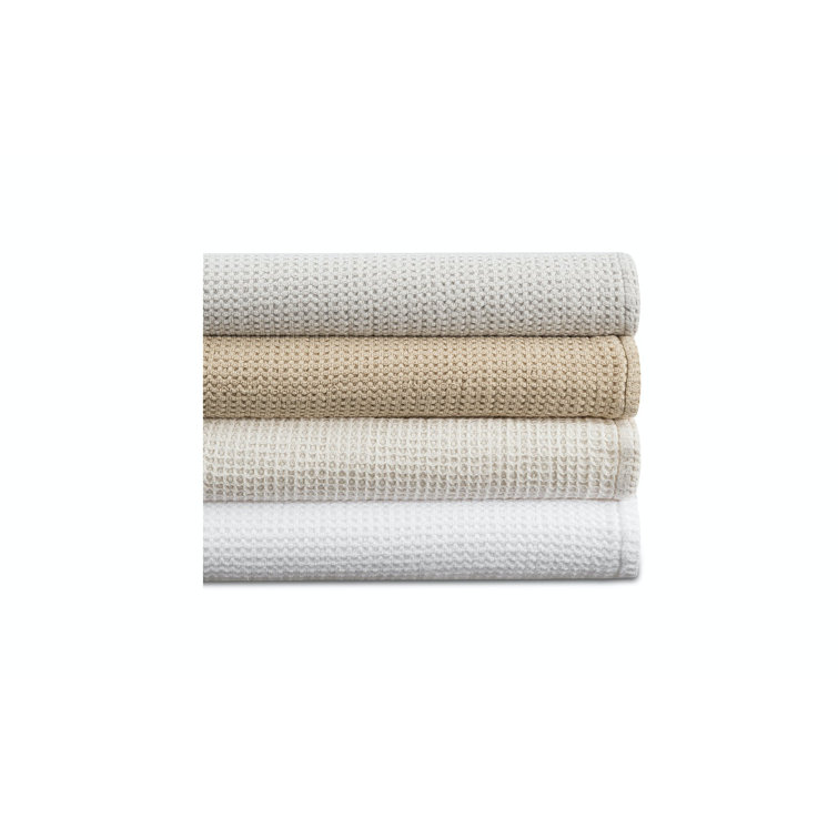 Luxurious White Cotton Waffle Full/Queen Blanket