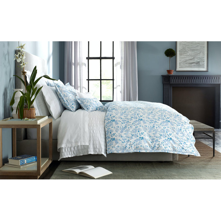 Seersucker Basketweave Full/Queen Cotton Duvet Cover - White