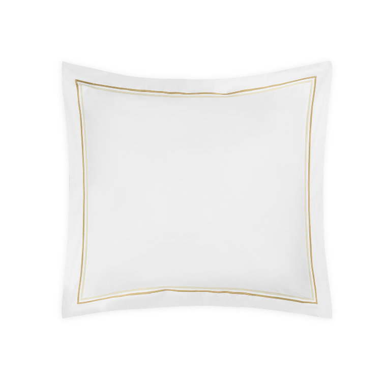 King Champagne Cotton Embroidered Percale Duvet Cover Set