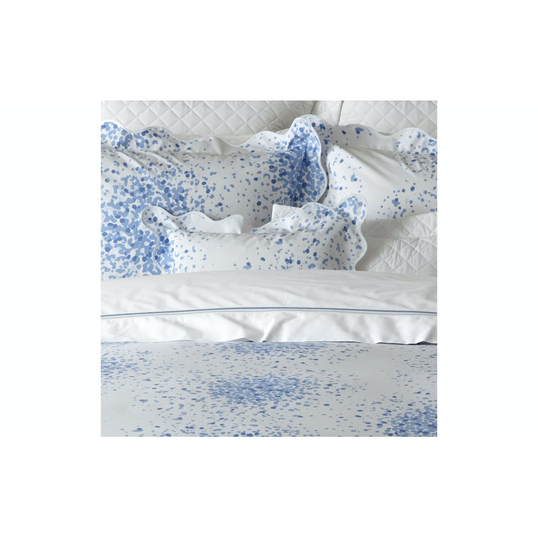 Azure Cotton Full/Queen Duvet Cover with Satin Stitch