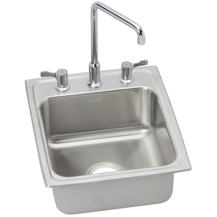 Elkay 20" Stainless Steel Drop-In Kitchen Sink with Chrome Faucet