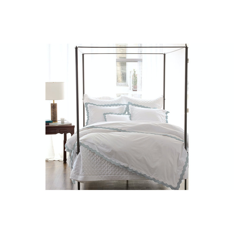 Full White Cotton Sateen Embroidered Quilt