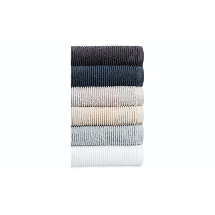 White Ribbed Cotton Hand Towel Set