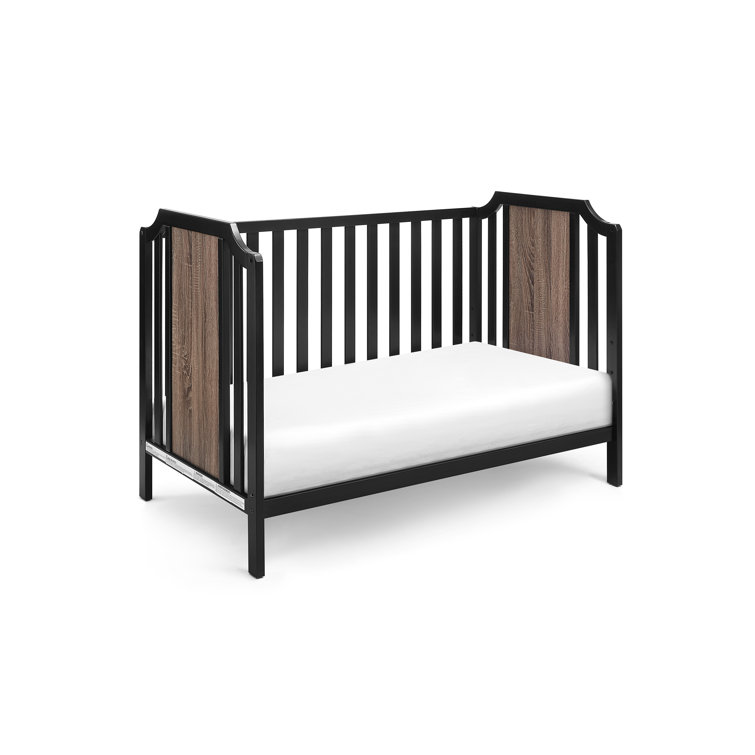Brees Black and Walnut 3-in-1 Convertible Island Crib
