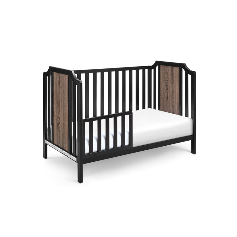Brees Black and Walnut 3-in-1 Convertible Island Crib