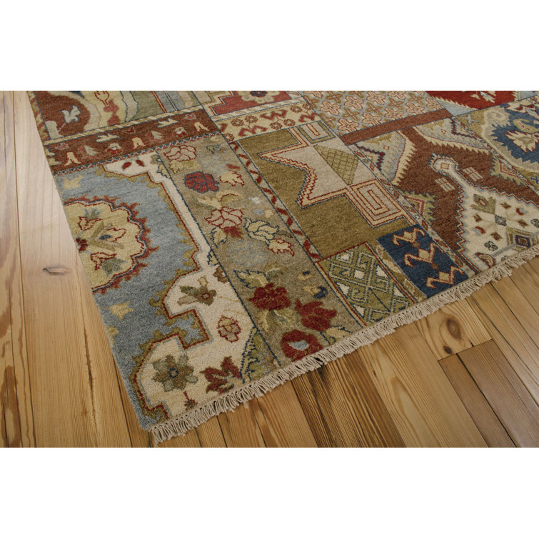 Legend Multicolor Hand-Knotted Wool Patchwork Rug