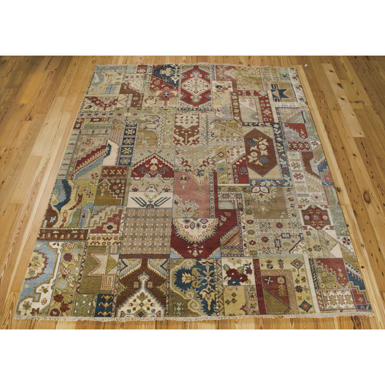 Legend Multicolor Hand-Knotted Wool Patchwork Rug