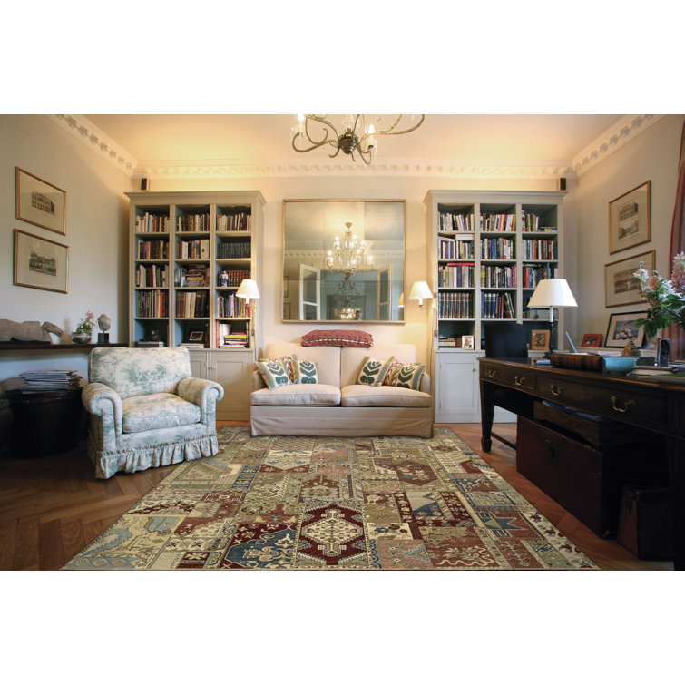 Legend Multicolor Hand-Knotted Wool Patchwork Rug