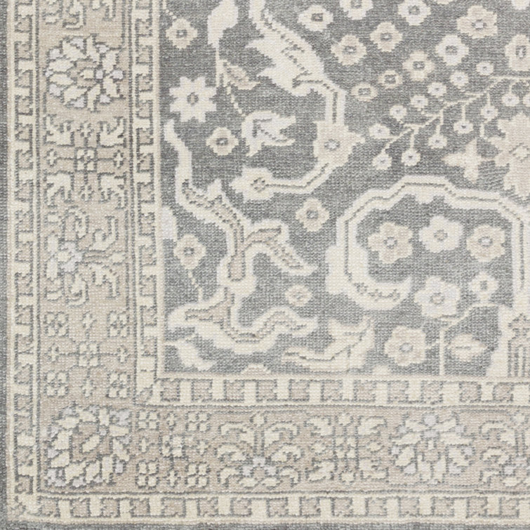Hand-Knotted Cappadocia Gray Wool 2'x3' Low Pile Area Rug
