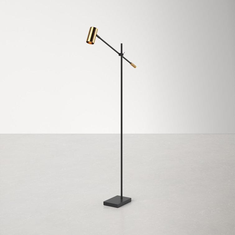 Collette 58'' Adjustable Black & Antique Brass LED Task Floor Lamp