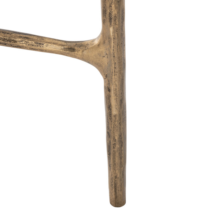 Aristocratic Brass Demilune Console Table with Sleek Glass Top