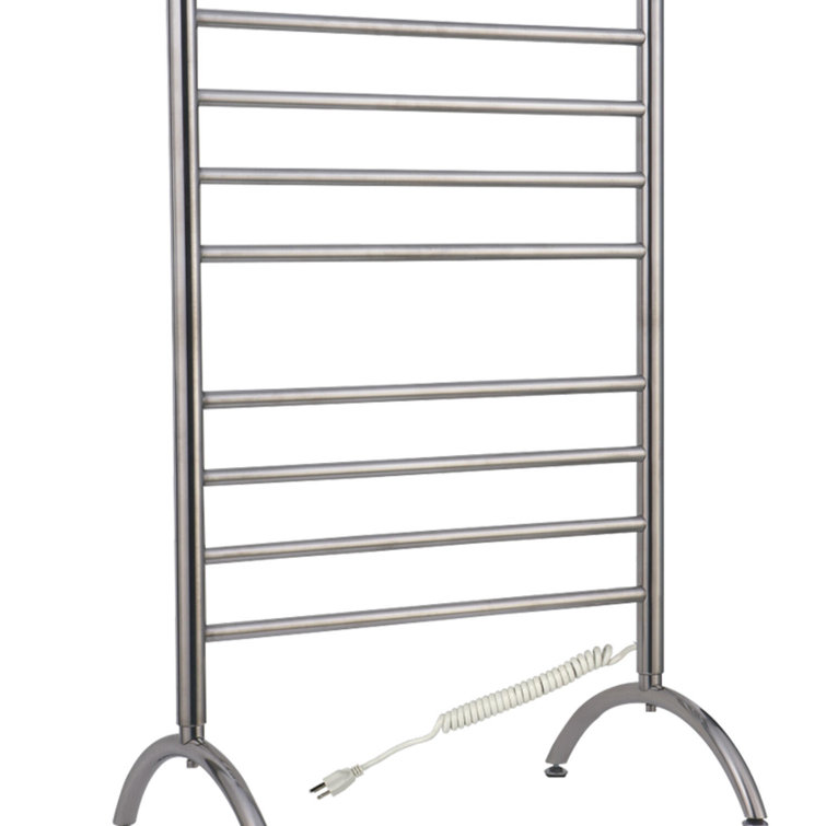 Barcelona Brushed Stainless Steel Freestanding Towel Warmer with 8 Bars