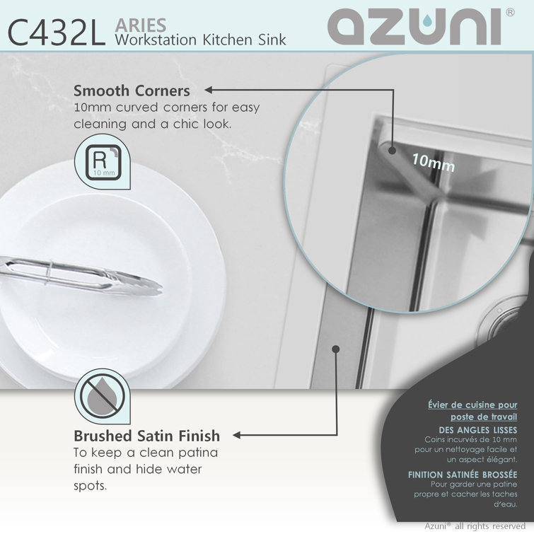 31 inch Stainless Steel Double Bowl Kitchen Sink with Accessories