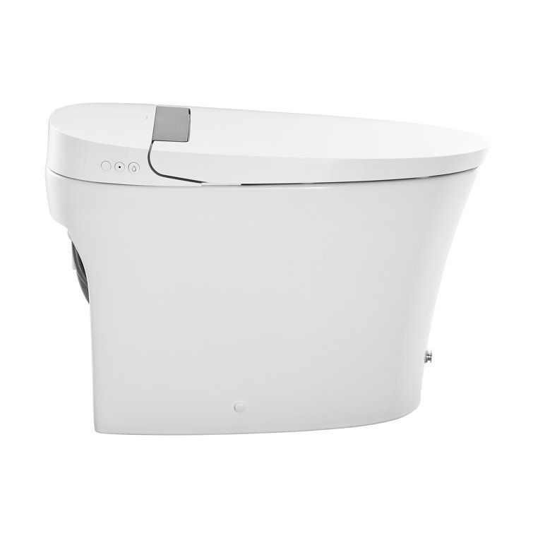 Hugo White Ceramic Elongated Dual-Flush Smart Toilet