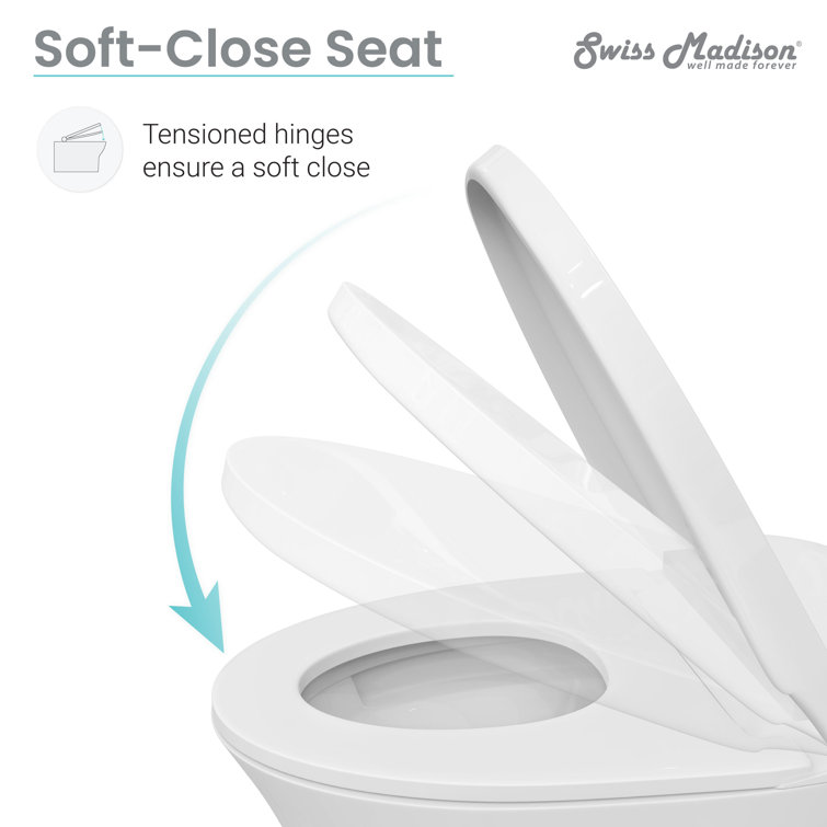 Hugo White Ceramic Elongated Dual-Flush Smart Toilet