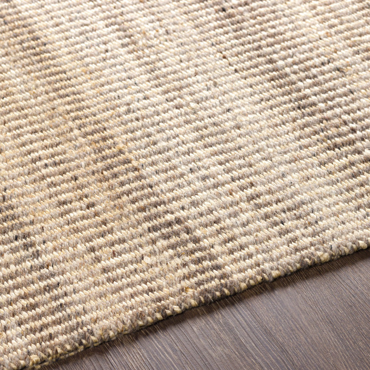 Gray Flat Woven Wool Rectangular 5' x 7' Rug