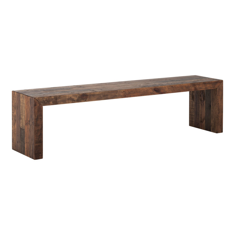 Large Light Brown Recycled Pine Wood Dining Bench