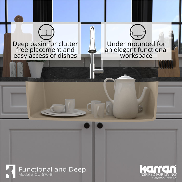 Bisque Quartz Composite Single Bowl Undermount Kitchen Sink