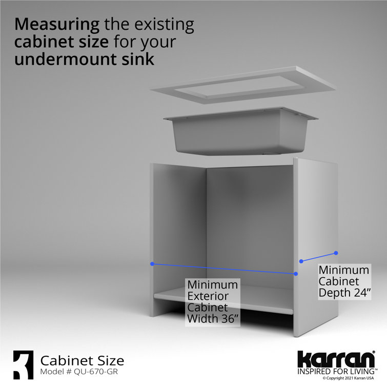 Gray Quartz Composite 32'' Single Bowl Undermount Kitchen Sink