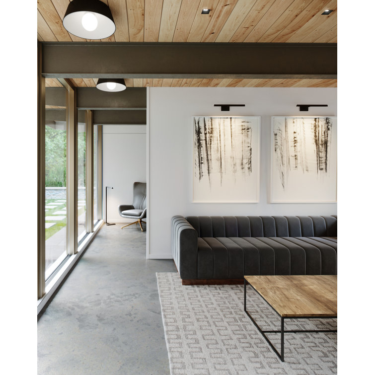 Matte Black Glass LED Drum Indoor/Outdoor Flush Mount