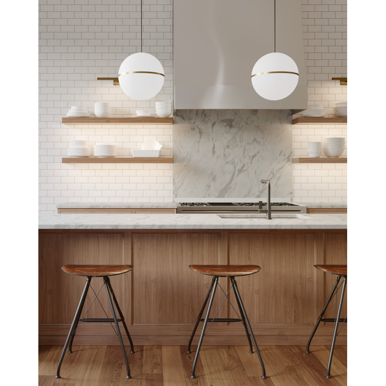 Hanea Grande Natural Brass LED Globe Pendant Light