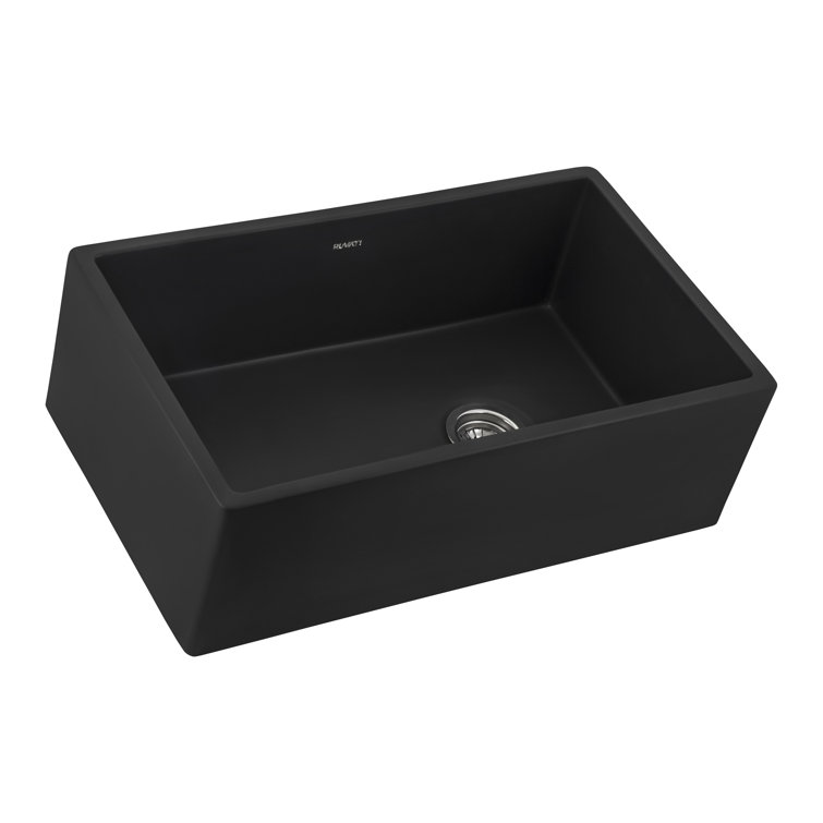 Matte Black Fireclay Modern Farmhouse Single Bowl Kitchen Sink