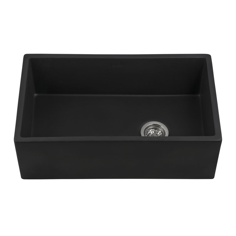 Matte Black Fireclay Modern Farmhouse Single Bowl Kitchen Sink