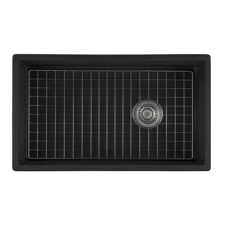 Matte Black Fireclay Modern Farmhouse Single Bowl Kitchen Sink