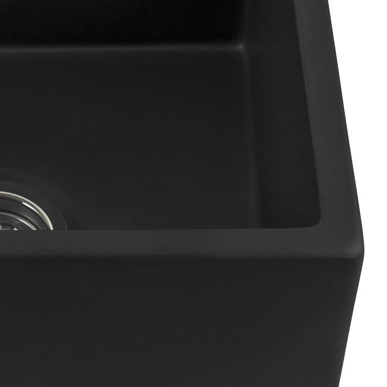 Matte Black Fireclay Modern Farmhouse Single Bowl Kitchen Sink