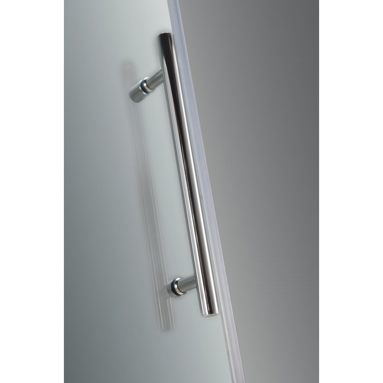 Chrome Frameless Hinged Shower Door with Glass Shelves