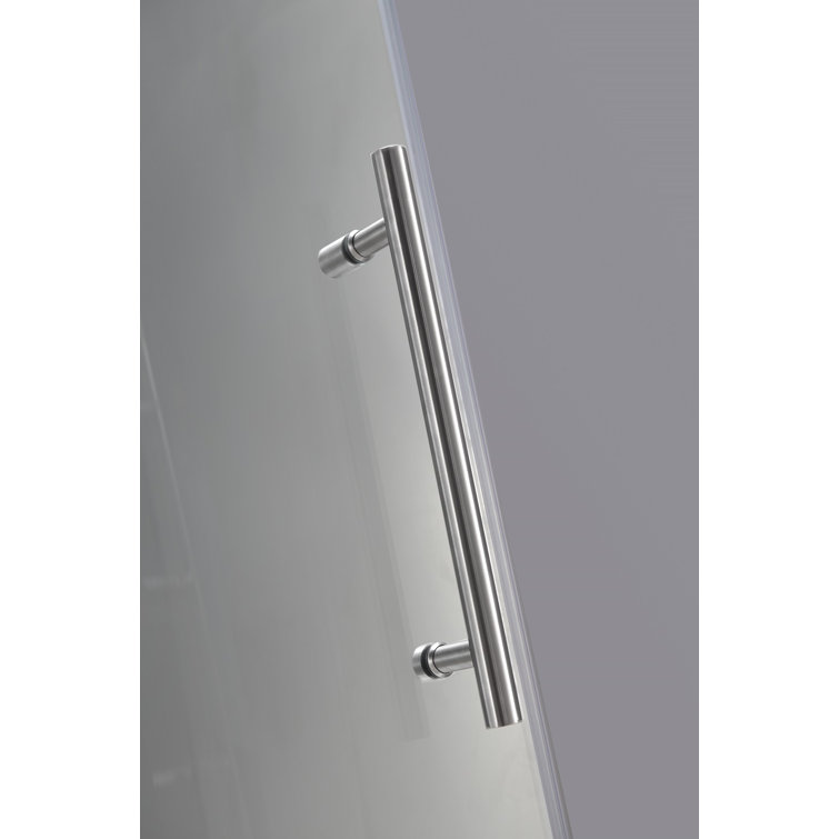 Avalux GS 48" x 72" Frameless Stainless Steel Hinged Shower Enclosure