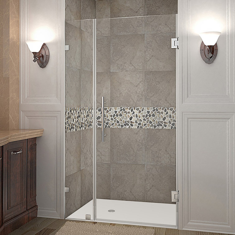 Nautis Frameless Clear Glass Hinged Shower Door