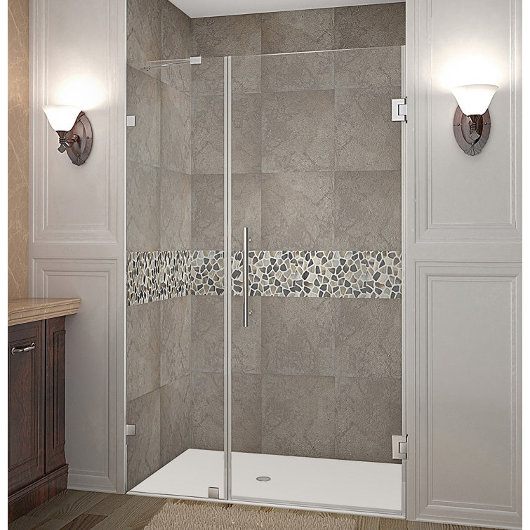 Nautis 36'' x 72'' Frameless Clear Tempered Glass Shower Door