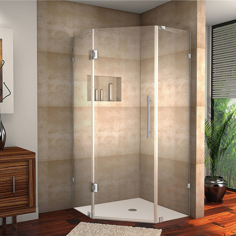 Neoscape 36" x 72" Frameless Chrome Neo-Angle Shower Enclosure