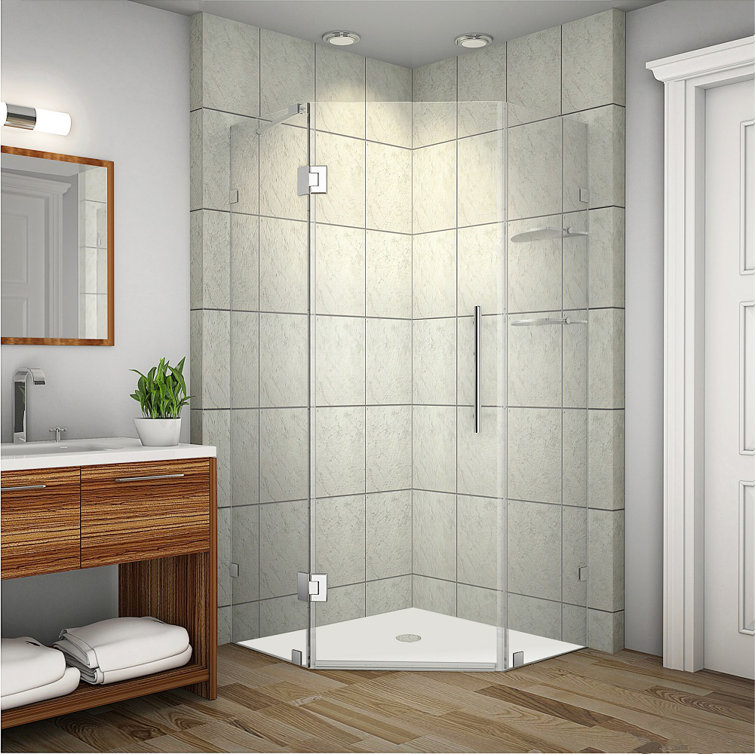 Neoscape 42" x 72" Frameless Chrome Neo-Angle Shower Enclosure