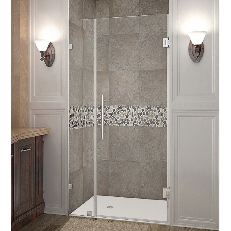 Nautis 30" x 72" Frameless Clear Glass Hinged Shower Door