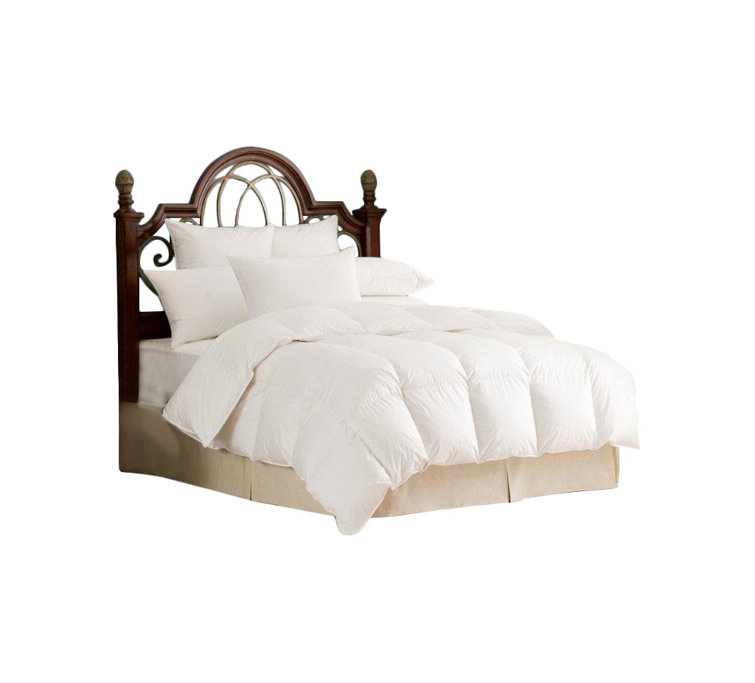 Twin White Cotton Reversible Goose Down Comforter