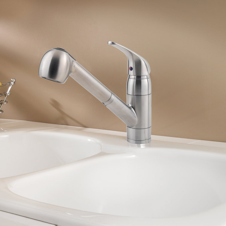 Stainless Steel Single Handle Pull-Out Kitchen Faucet