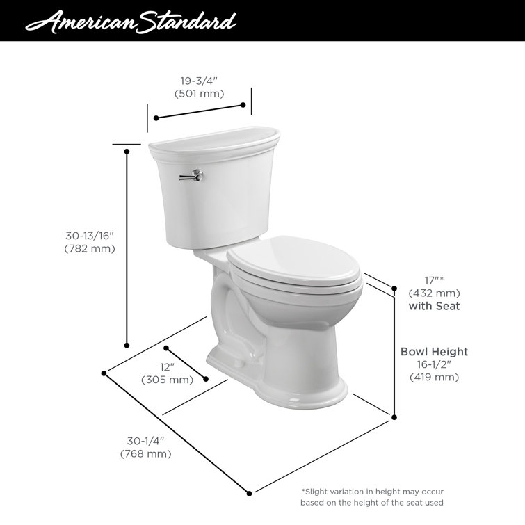 Heritage White Vitreous China Elongated Dual Flush Toilet