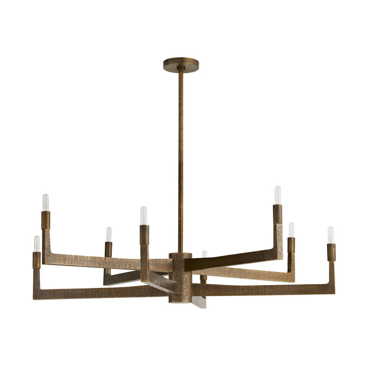 Antique Brass 8-Light Modern Chandelier