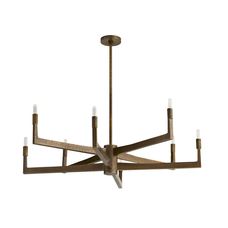 Antique Brass 8-Light Modern Chandelier