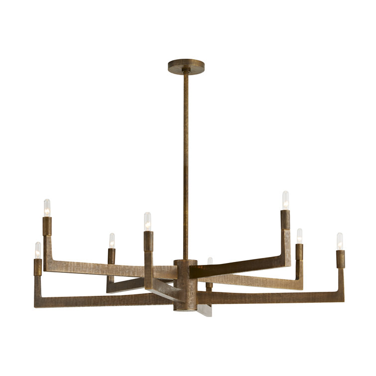 Antique Brass 8-Light Modern Chandelier